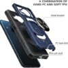 Suordii for Nokia X100 5g Case with [2PCS] Tempered Glass Screen Protector, Full-Body Protective [Military-Grade] with 360° Rotating Magnetic Metal Ring Car Kickstand Protective Back Cover - Blue - Thumbnail Image 4