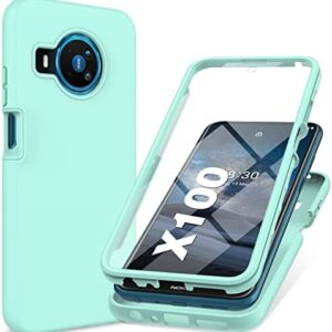 for Nokia X100 Silicone Phone Case: Slim Matte Full Rugged Protective Cell Phone Cases - Durable 360 Strong Drop Cute Shockproof TPU Bumper Cover (Mint Green)