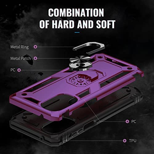PUSHIMEI for Moto G Stylus 5G 2022 Case with Screen Protector [Military Grade 16ft. Drop Tested] Magnetic Ring Holder Kickstand Protective Phone Case for Motorola Moto G Stylus 5G 2022, Purple - Image 7