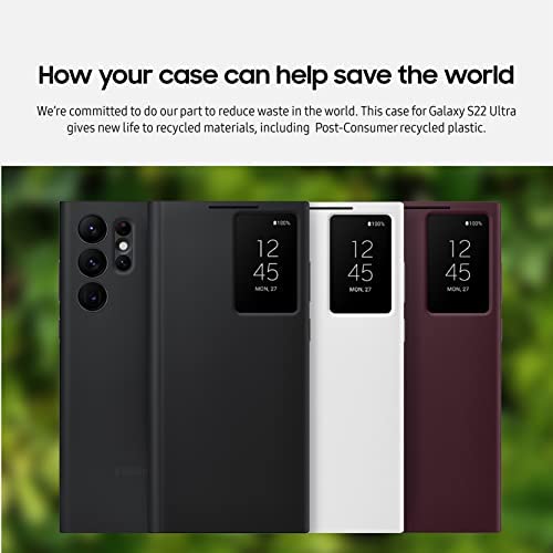 Samsung Galaxy S22 Ultra S-View Flip Cover, Protective Phone Case, Tap Control, Cutting Edge Design, US Version, Black, (EF-ZS908CBEGUS) - Image 5