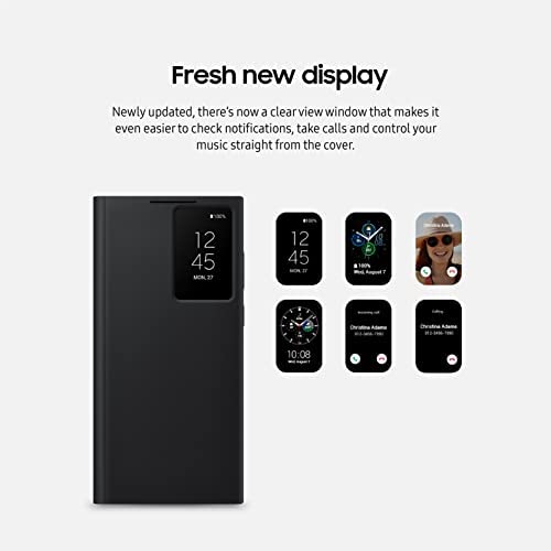 Samsung Galaxy S22 Ultra S-View Flip Cover, Protective Phone Case, Tap Control, Cutting Edge Design, US Version, Black, (EF-ZS908CBEGUS) - Image 6