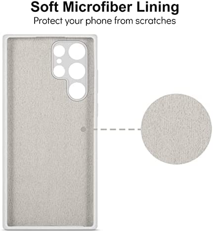 Varikke S22 Ultra Case Liquid Silicone, Skin Touch Galaxy S22 Ultra Case Silicone Gel Rubber with Soft Microfiber Lining, Slim Full Camera Protection Shockproof Phone Case for Samsung S22 Ultra, White - Image 3