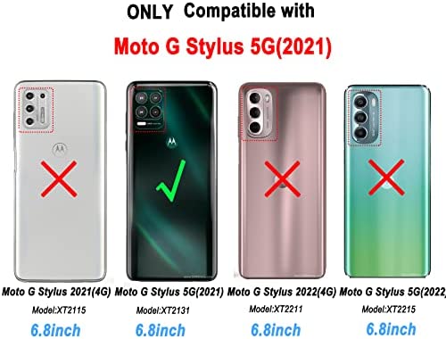 LeYi for Moto G Stylus 5G Case 2021, Motorola G Stylus 5G Case with [2 Pack] Tempered Glass Screen Protector, [Military Grade] Phone Case with Kickstand Ring for Motorola G Stylus 5G, Black - Image 2