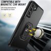 Oterkin for Samsung Galaxy S21 FE Case,Heavy Duty Military Grade Shockproof Case for Galaxy S21 FE 5G with Kickstand Ring Tempered Glass Screen Protector S21 FE Case Support Magnetic Car Mount (Black) - Thumbnail Image 7
