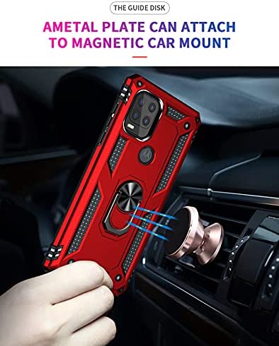 SunRemex Compatible for Moto G Stylus 5G Case with [2 Pack] HD Screen Protector. Kickstand [Military-Grade] 16ft Drop Tested Protective Cover for Motorola Moto G Stylus 5G 2021. (Red) - Image 3