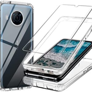 for Nokia X100 Case, with Tempered Glass Screen Protector Crystal Clear Full-Body Rugged Hybrid Bumper Shockproof Protective Phone case Cover for Nokia X100 5g, Transparent