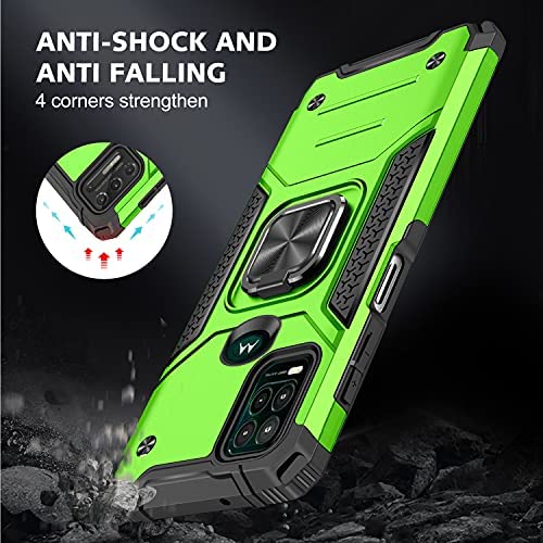 for Moto G Stylus 5G Case with Screen Protector Hybrid Heavy Duty 360 Rotating Ring Magnetic Kickstand Full Body Shockproof Double Layer Phone Case Compatible with Motorola G Stylus 5G (Green) - Image 7