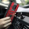 Dretal Nokia X100 Case with Stand Kickstand Ring and Camera Cover with Tempered Glass Screen Protector, Military Grade Shockproof Protective Cover for Nokia X100 (TC-Red) - Thumbnail Image 6
