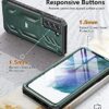 for Samsung Galaxy S21 FE Case: Dual-Layer Military Grade Drop Proof Full Protection Cover with Kickstand & Shockproof TPU Shell | Durable Rugged Matte Textured Protective Tough case (Dark Green) - Thumbnail Image 8
