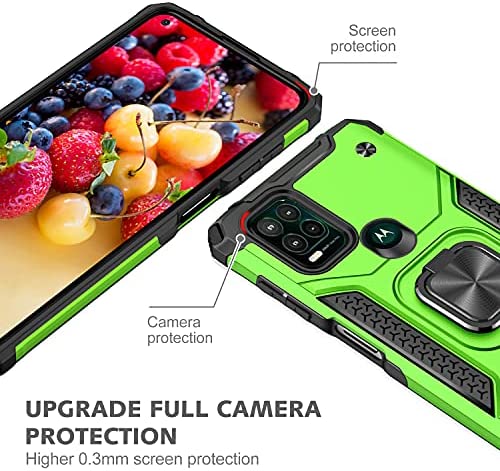 for Moto G Stylus 5G Case with Screen Protector Hybrid Heavy Duty 360 Rotating Ring Magnetic Kickstand Full Body Shockproof Double Layer Phone Case Compatible with Motorola G Stylus 5G (Green) - Image 3