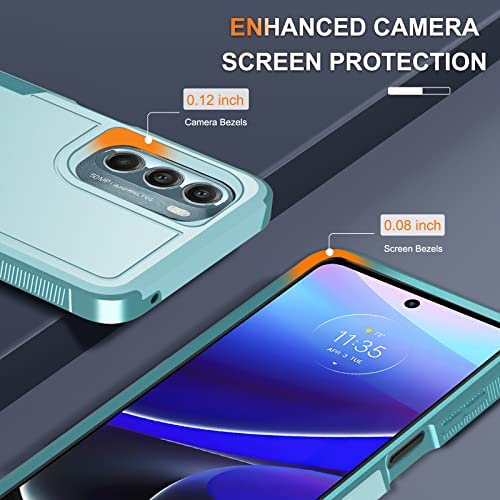 Motorola Moto G Stylus 5G 2022 Case with Tempered Glass Screen Protector[2 Pack],Heavy Duty Rugged Shockproof Full Body Protective Phone Cover,Mint Green - Image 5