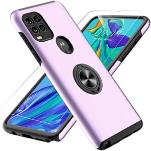 Moto G Stylus 5G Case, Motorola G Gtylus 5G Case with HD Screen Protector, Gritup [Military Grade] Shockproof Protection Case with Magnetic Ring Holder Kickstand Case for Moto G Stylus 5G 2021, Purple
