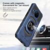 Suordii for Nokia X100 5g Case with [2PCS] Tempered Glass Screen Protector, Full-Body Protective [Military-Grade] with 360° Rotating Magnetic Metal Ring Car Kickstand Protective Back Cover - Blue - Thumbnail Image 3