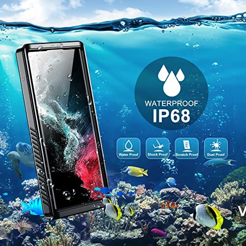 SPIDERCASE for Samsung Galaxy S22 Ultra Case, Waterproof Built-in Screen Protector Full Protection Heavy Duty Shockproof Anti-Scratched Rugged Case for Galaxy S22 Ultra 5G 6.8'' 2022 (Black) - Image 7