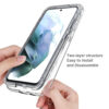 360 Crystal Clear TPU PC Hybrid Shockproof Phone Case for Samsung Galaxy S21 FE - Thumbnail Image 3