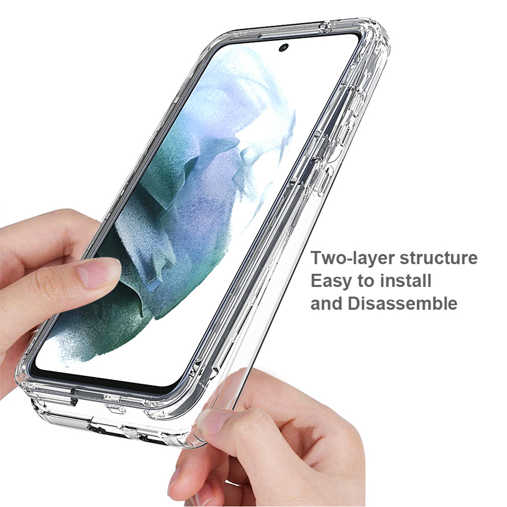360 Crystal Clear TPU PC Hybrid Shockproof Phone Case for Samsung Galaxy S21 FE - Image 3