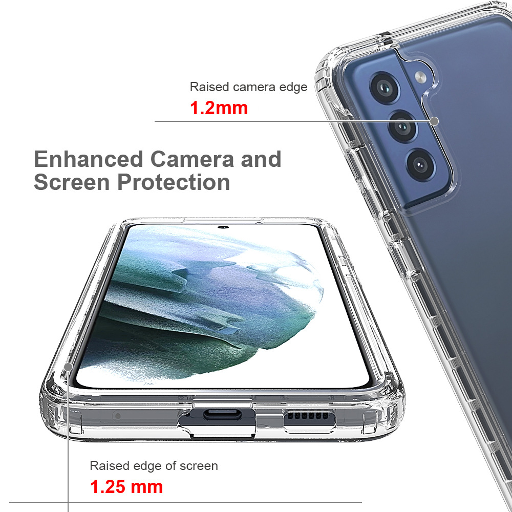 360 Crystal Clear TPU PC Hybrid Shockproof Phone Case for Samsung Galaxy S21 FE - Image 5