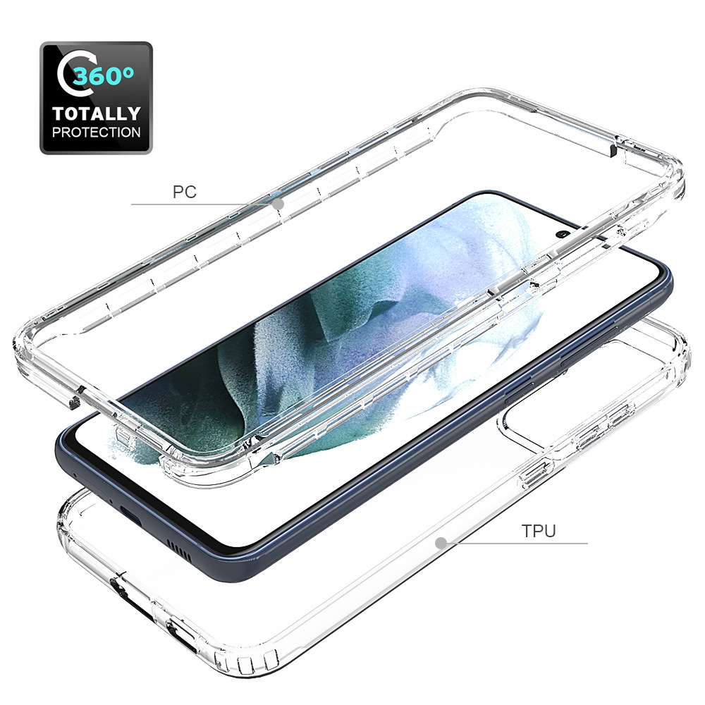 360 Crystal Clear TPU PC Hybrid Shockproof Phone Case for Samsung Galaxy S21 FE - Image 7