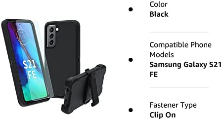 NUFR Samsung Galaxy S21 FE 5G Case, Heavy Duty case,[Military Grade Protective ][Shockproof] [Dropproof] [Dust-Proof], Compatible with (Black) - Image 8