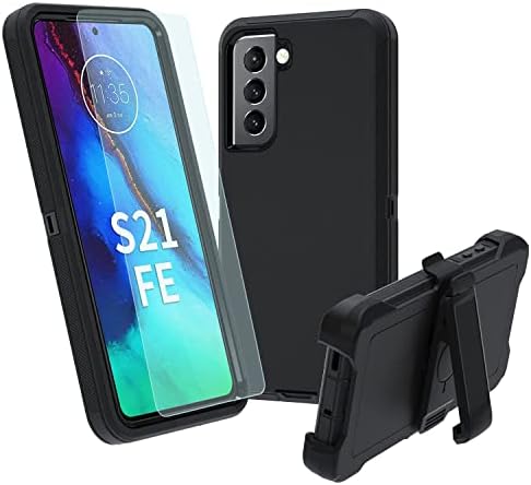 NUFR Samsung Galaxy S21 FE 5G Case, Heavy Duty case,[Military Grade Protective ][Shockproof] [Dropproof] [Dust-Proof], Compatible with (Black)