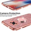 nancheng for Nokia X100 Case for Women Glitter Cute Luxury Soft TPU Silicone Clear Cover with Diamond Ring Kickstand Bumper Shockproof Full Body Protection Phone Case for Nokia X100 - Rose Gold - Thumbnail Image 4