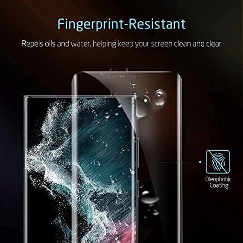 [2+2 Pack] Galaxy S22 Ultra Screen Protector, 9H Tempered Glass, Ultrasonic Fingerprint Support, 3D Curved, HD Clear Scratch Resistant for Samsung Galaxy S22 Ultra 5G Glass Screen Protector - Image 6