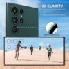 CloudValley for Samsung Galaxy S22 Ultra Camera Lens Protector [3+2], Anti Scratch HD Tempered Glass Back Camera Protective Film Ring Cover, Green - Thumbnail Image 4